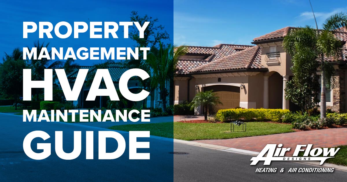 Banner that reads HVAC Maintenance-for Property Management next to a photo of a Florida home
