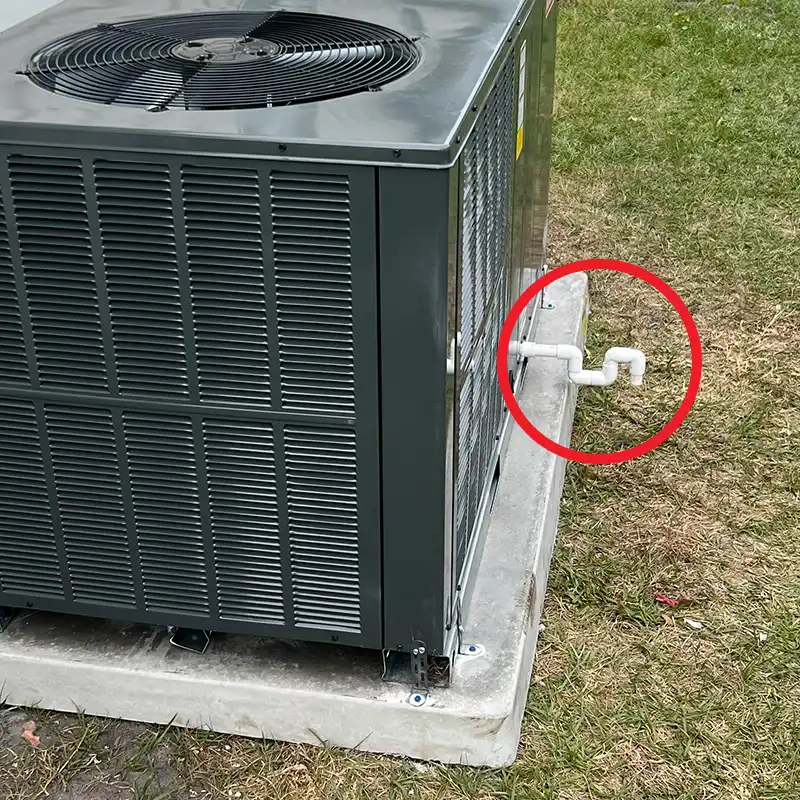ac drain line at outside unit