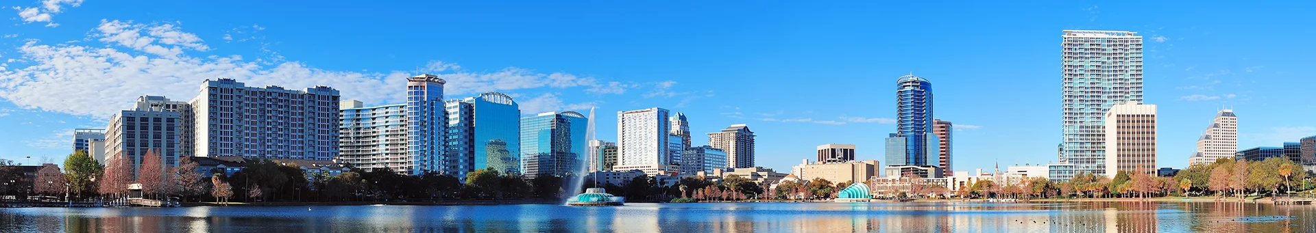 City skyline of downtown Orlando, Florida.