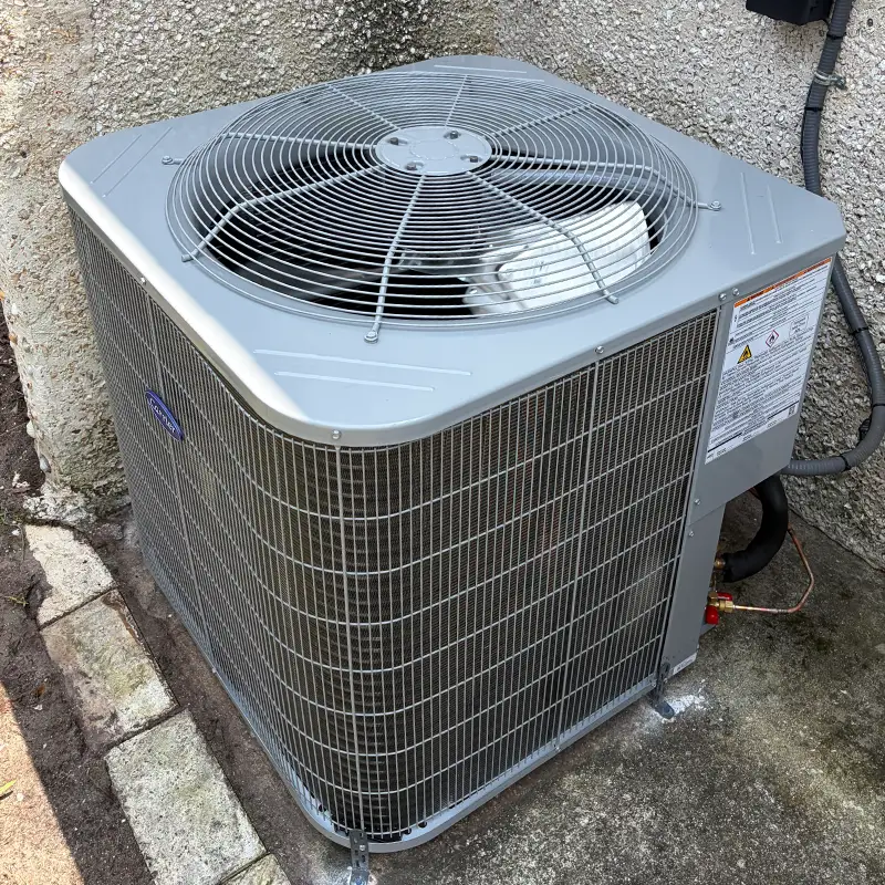 Carrier outdoor AC unit installation in Ponte Vedra, Florida on July 31, 2026