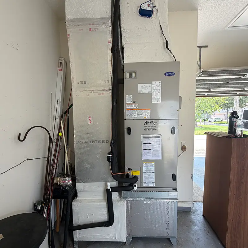 Carrier air handler installation in Ponte Vedra, Florida on July 31, 2026