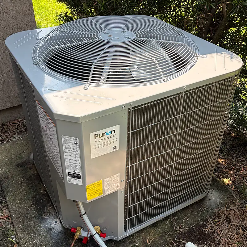 Carrier outdoor AC unit installation in St. Augustine, Florida on July 31, 2026