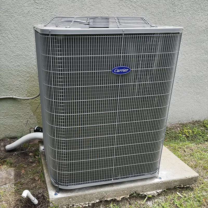 Carrier outdoor AC unit installation in Orlando, Florida in July 2026