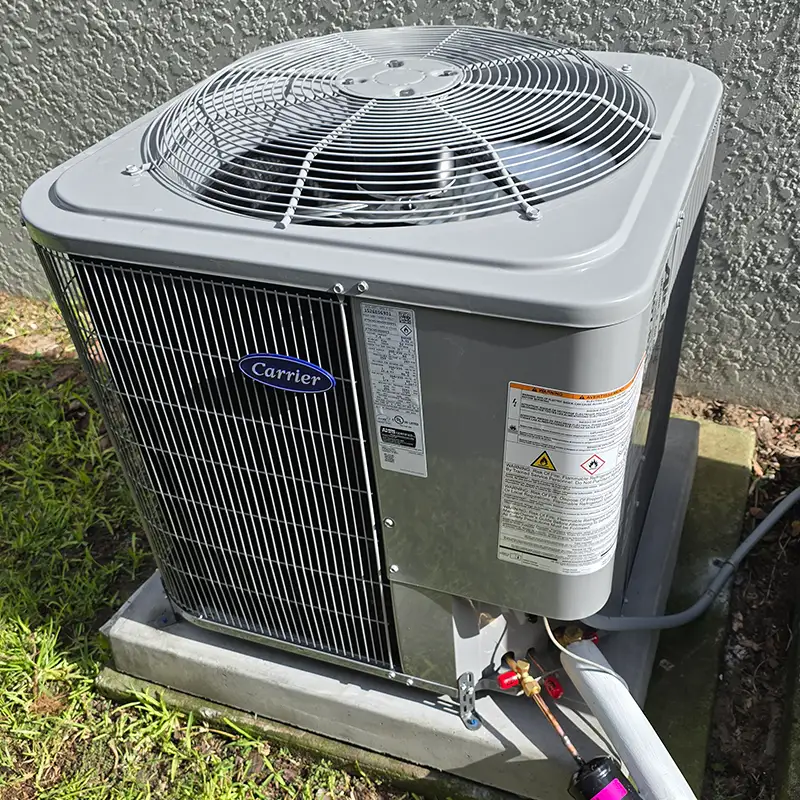 Carrier outdoor AC unit installation in Winter Garden, Florida on July 21, 2026