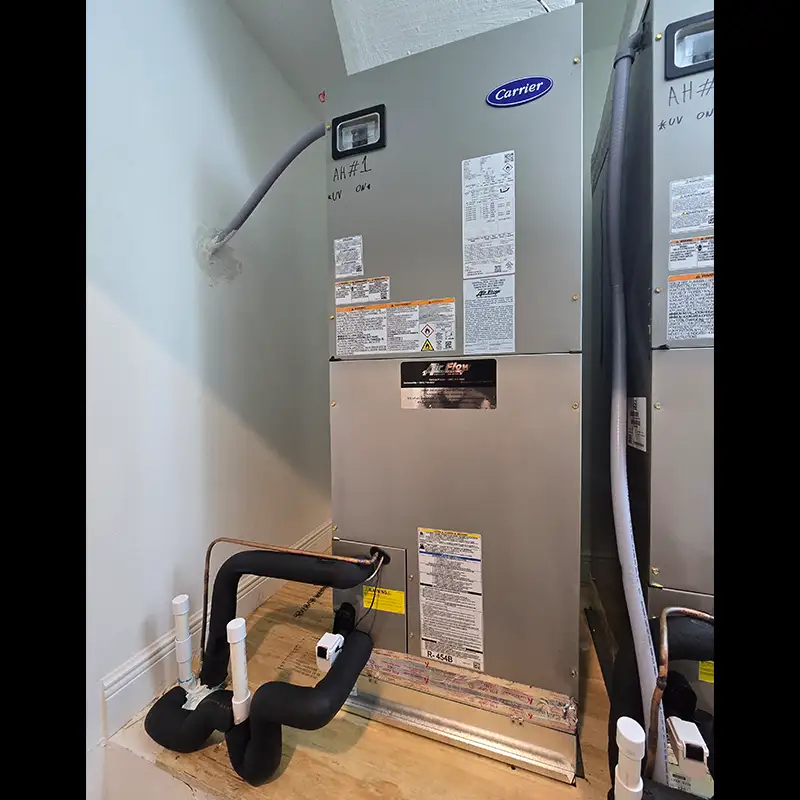 Carrier air handler installation in Winter Garden, Florida on July 21, 2026