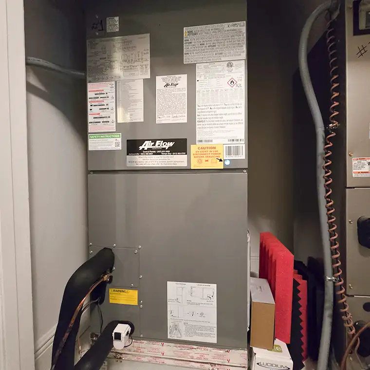 Indoor air handler in Orlando home.
